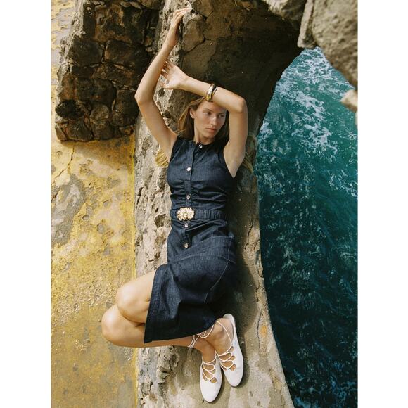 RARE!!! ZARA Belted Midi Dress NWT - Picture 4 of 14